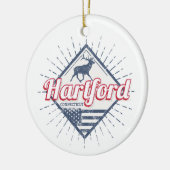 ハートフォードシティコネチカット統一された州USA セラミックオーナメント (左)