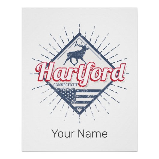 ハートフォードシティコネチカット統一された州USA ポスター (正面)