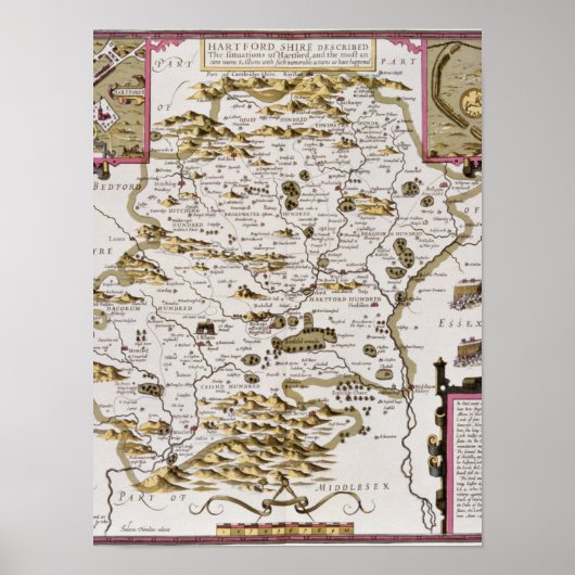 ハートフォードシャーとハートフォードの状況 ポスター (正面)