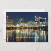 ハートフォード州、コネチカット州の街並み写真のラベルを貼った シーズンカード (正面)