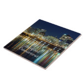 ハートフォード州、コネチカット州の街並み写真のラベルを貼った タイル (側面)