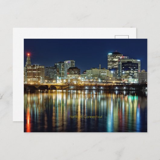 ハートフォード、コネチカットの街並み ポストカード (正面/裏面)