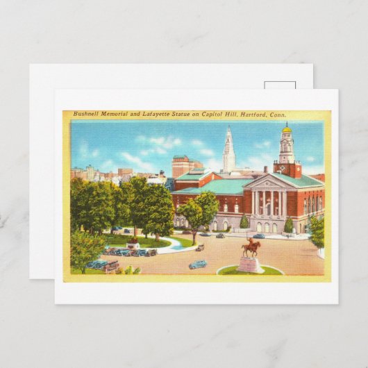 ハートフォード(コネチカット州)のヴィンテージ風景 ポストカード (正面/裏面)
