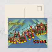 ハートフォード コネチカット州 挨拶 ポストカード (正面/裏面)