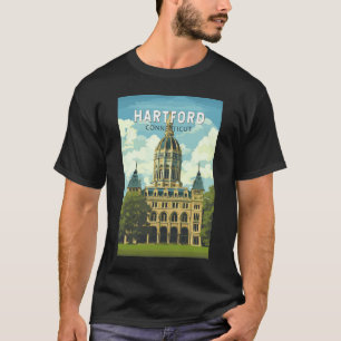 ハートフォード コネチカット州 旅行 アート ヴィンテージ Tシャツ