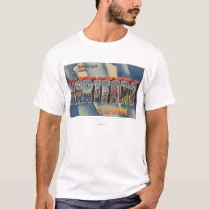 ハートフォード、コネチカット-大きい手紙場面2 Tシャツ