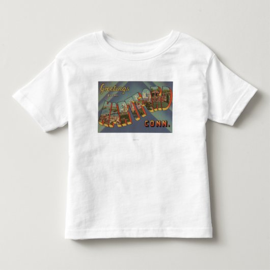 ハートフォード、コネチカット-大きい手紙場面 トドラーTシャツ (正面)