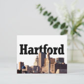 ハートフォードCTスカイラインと「ハートフォード」が空に ポストカード (スタンド正面)