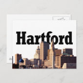 ハートフォードCTスカイラインと「ハートフォード」が空に ポストカード (正面/裏面)