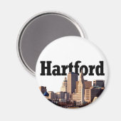 ハートフォードCTスカイラインと「ハートフォード」が空に マグネット (正面/裏面)