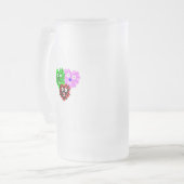 ハートフジーズ大型すりガラス製マグカップ フロストグラスビールジョッキ (正面左)