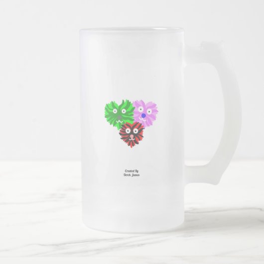 ハートフジーズ大型すりガラス製マグカップ フロストグラスビールジョッキ (右)