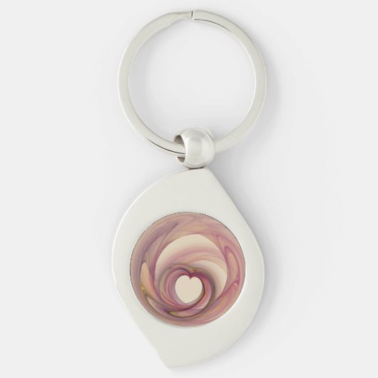 ハートフラクタル金属 キーホルダー (正面)