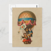 ハートフラグ熱気球 ポストカード (正面/裏面)