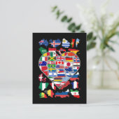 ハートフラッグズオブザワールドカントリー旅行 ポストカード (スタンド正面)