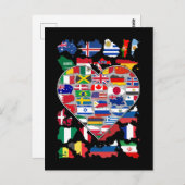 ハートフラッグズオブザワールドカントリー旅行 ポストカード (正面/裏面)