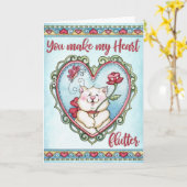 ハートフラッタ カード (黄色い花)