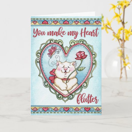 ハートフラッタ カード (黄色い花)