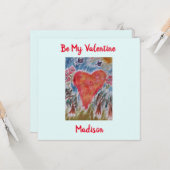 ハートフラットバレンタインカード カード (正面/裏面インサイチュ)