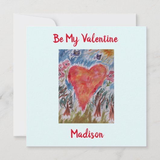 ハートフラットバレンタインカード カード (正面)