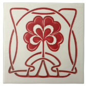 ハートフラワーアールヌーボーヴィンテージデコールウェッセル タイル (正面)