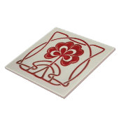 ハートフラワーアールヌーボーヴィンテージデコールウェッセル タイル (側面)