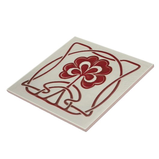 ハートフラワーアールヌーボーヴィンテージデコールウェッセル タイル (側面)