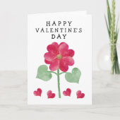 ハートフラワーハッピーバレンタインデーピンク シーズンカード (正面)