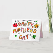 ハートフラワーハッピーマザーズデイおもしろい カード (正面)