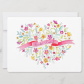 ハートフラワーブーケアートブライダルランチ 招待状 (正面)