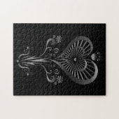 ハートフラワー – シルバー ジグソーパズル (横)