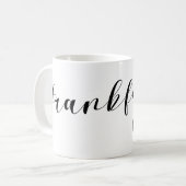 ハートフランクフルト国旗、ヘッセ、ドイツ コーヒーマグカップ (正面左)