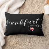 ハートフランクフルト国旗、ヘッセ、ドイツ ランバークッション (ブランケット)