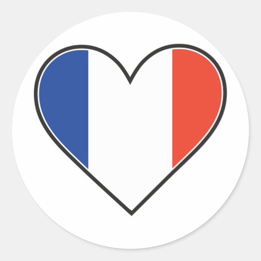 ハートフランスのフラグ ラウンドシール (正面)