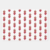 ハートフランスのマスティフ犬の恋人バレンタインギフト ラッピングペーパーシート (正面3)