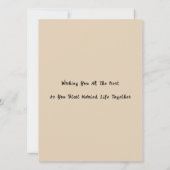 ハートフルなカップルが手をつないで、新婚の記念ギフト カード (裏面)