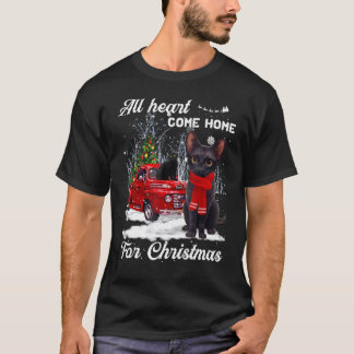 ハートフルなクリスマス 黒猫のクリスマス Tシャツ