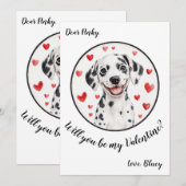 ハートフルなバレンタインカード ダルメシアン シーズンカード (正面/裏面)