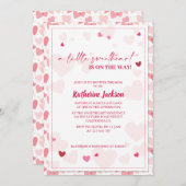 ハートフルなバレンタインベイビーシャワーパーティー 招待状 (正面/裏面)