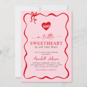 ハートフルなバレンタイン ベイビーシャワーパーティ 招待状 (正面)