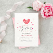 ハートフルなバレンタイン ベイビー シャワーパーティー 招待状