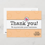 ハートフルなビジネス感謝 エレガントピーチ ポストカード (正面/裏面)