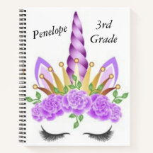 ハートフルなユニコーンの子供用ノートブック