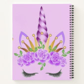 ハートフルなユニコーンの子供用ノートブック ノートブック (裏面)