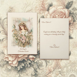 ハートフルな想いを込めたヴィンテージスタイルの天使 カード