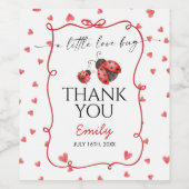 ハートフルな愛のムシのベイビーシャワーパーティー ワインラベル (シングルラベル)