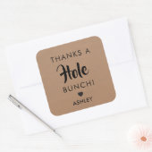 ハートフルな感謝を込めて、ドーナツホールタグ、クラフト スクエアシール (封筒)