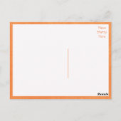 ハートフルな手書きの感謝のメッセージを贈ろう。美しい水彩画のポストカードにオレンジ色とピンクの花が緑 ポストカード (裏面)