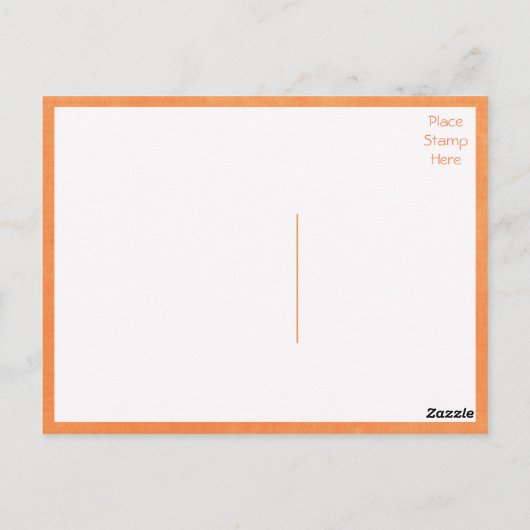 ハートフルな手書きの感謝のメッセージを贈ろう。美しい水彩画のポストカードにオレンジ色とピンクの花が緑 ポストカード (裏面)