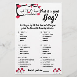 ハートフルな Bag Shower Game カード ラブバード